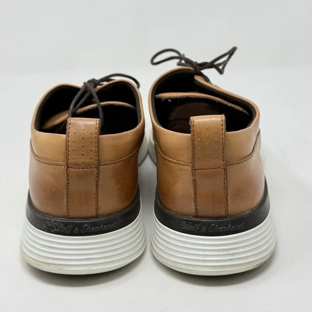 Wolf & Shepherd Crossover Longwing Oxford Shoes Mens 9.5 M Honey Brown Leather